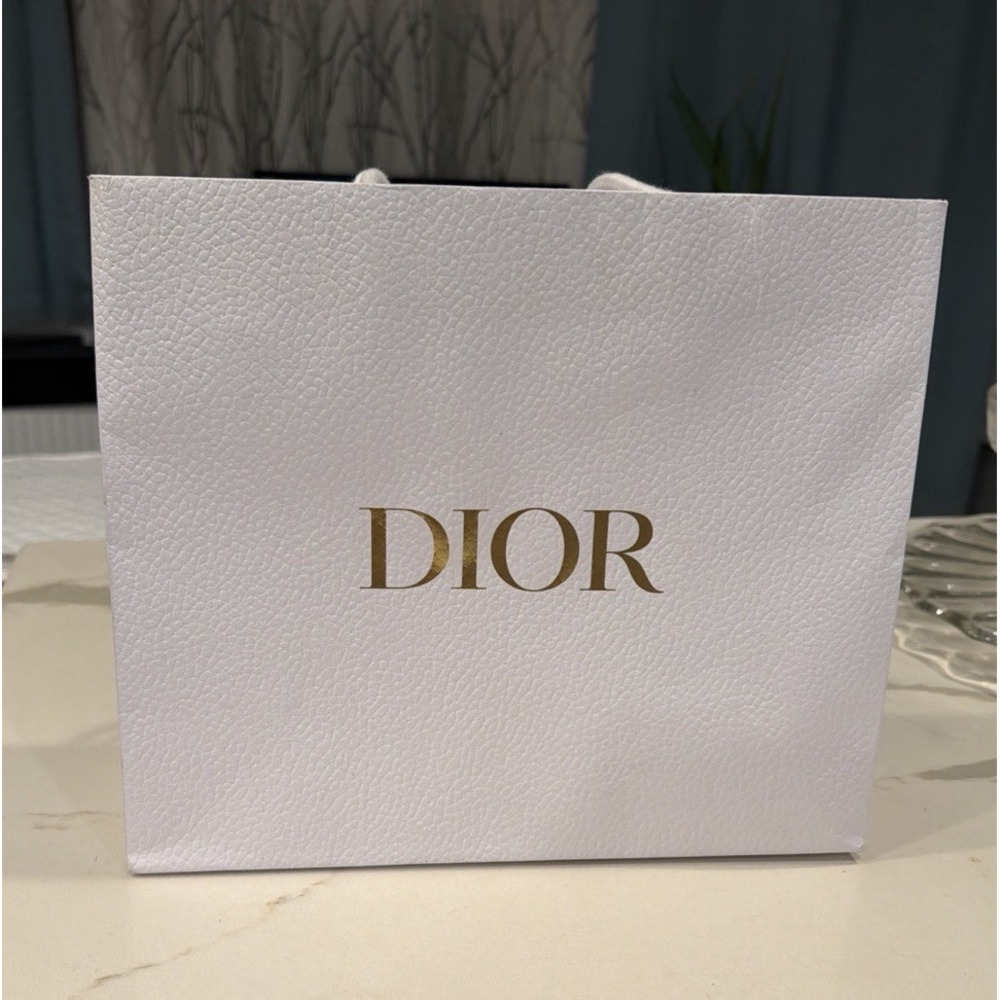 Christian DIOR White Pebble Textured Gift Bag 10.5"x9.5"x4.5"